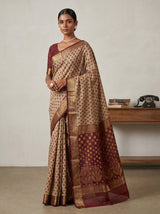 MIMOSA Maroon Banarasi Art Silk Saree — pose 5 styling detail