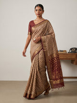 MIMOSA Maroon Banarasi Art Silk Saree — pose 7 styling detail