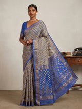 MIMOSA Royal Blue Banarasi Art Silk Saree — pose 5 styling detail