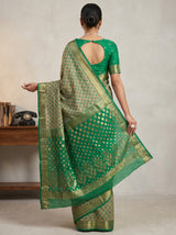 MIMOSA Rama Banarasi Art Silk Saree — Blouse fabric detail