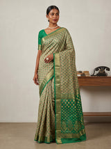 MIMOSA Rama Banarasi Art Silk Saree — pose 5 styling detail