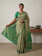 MIMOSA Rama Banarasi Art Silk Saree — pose 6 styling detail