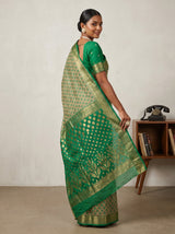 MIMOSA Rama Banarasi Art Silk Saree — pose 9 styling detail