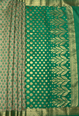 MIMOSA Rama Banarasi Art Silk Saree — pallu and zari work detail