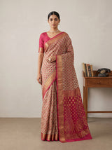 MIMOSA Rani Banarasi Art Silk Saree — Draped on mannequin