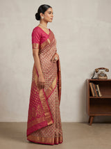 MIMOSA Rani Banarasi Art Silk Saree — Model pose