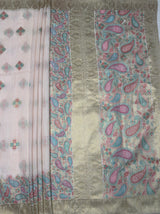 MIMOSA Pink Banarasi Linen Saree — pallu and zari work detail