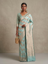 MIMOSA Ananda Kanjivaram Art Silk Saree — Close Up of Face and Earrings