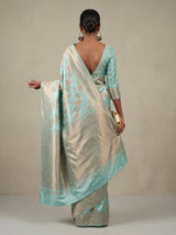 MIMOSA Ananda Kanjivaram Art Silk Saree — Close Up of Body and Clutch Bag