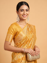 MIMOSA Mustard Kanjivaram Art Silk Saree — pose 10 styling detail
