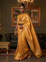 MIMOSA Mustard Kanjivaram Art Silk Saree — Full View