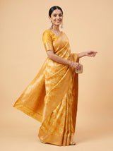 MIMOSA Mustard Kanjivaram Art Silk Saree — pose 8 styling detail
