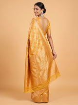MIMOSA Mustard Kanjivaram Art Silk Saree — pose 9 styling detail