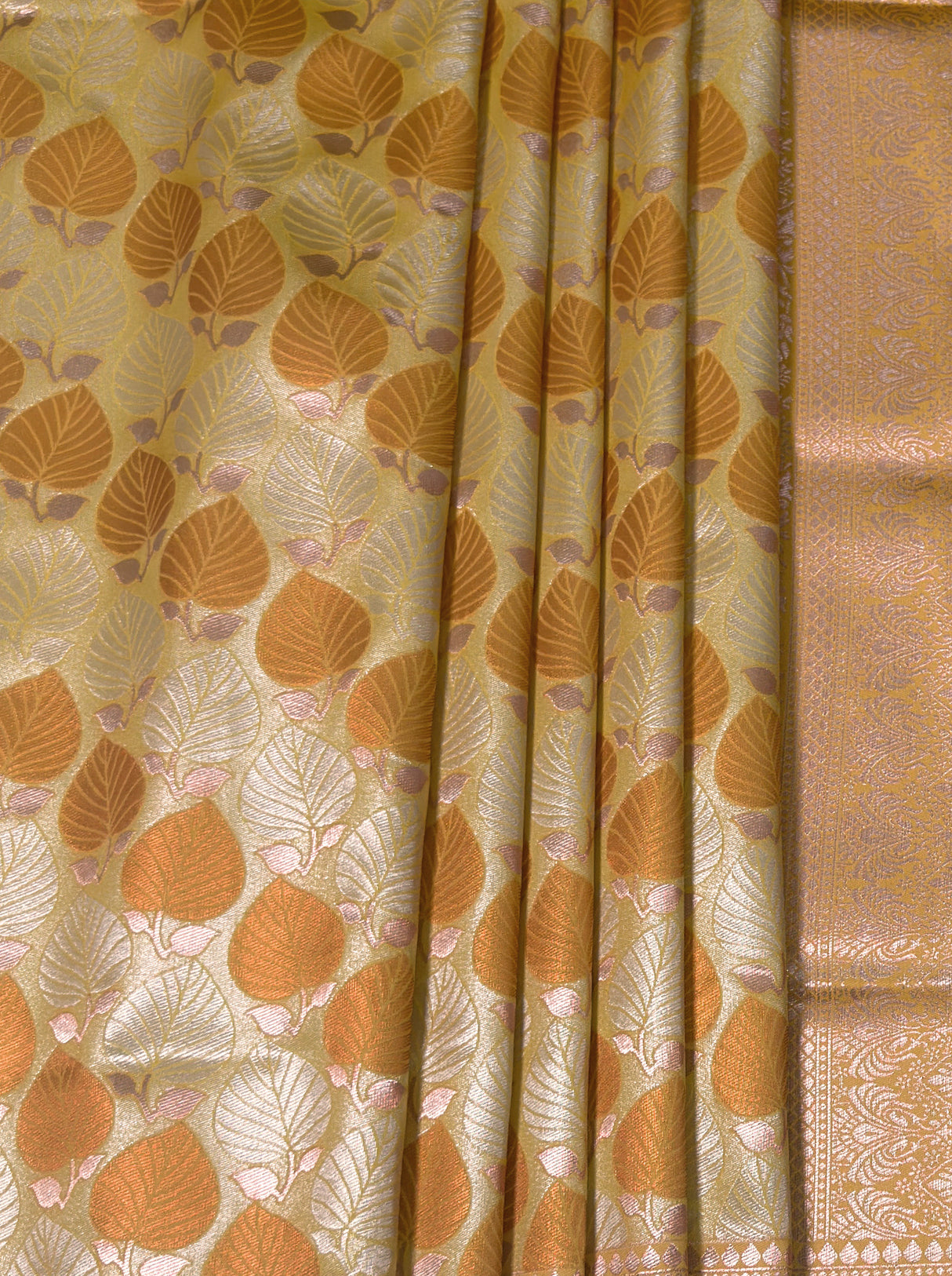 MIMOSA Mustard Kanjivaram Art Silk Saree — fleets shot full lifestyle
