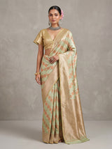 MIMOSA Olive Kanjivaram Art Silk Saree — Full View