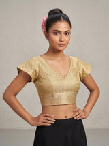 MIMOSA Olive Kanjivaram Art Silk Saree — Lower Body and Draping Detail
