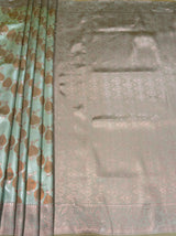 MIMOSA Olive Kanjivaram Art Silk Saree — pallu and zari work detail