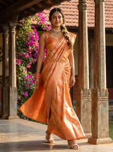 MIMOSA Orange Kanjivaram Art Silk Saree — pose 7 styling detail