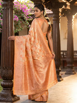MIMOSA Peach Kanjivaram Art Silk Saree — pose 9 styling detail