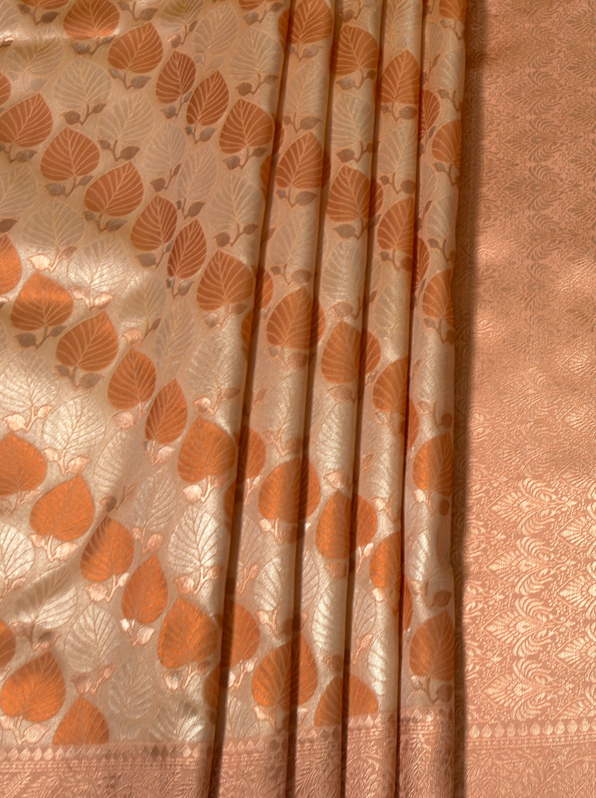 MIMOSA Peach Kanjivaram Art Silk Saree — fleets shot full lifestyle