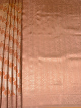 MIMOSA Peach Kanjivaram Art Silk Saree — pallu and zari work detail