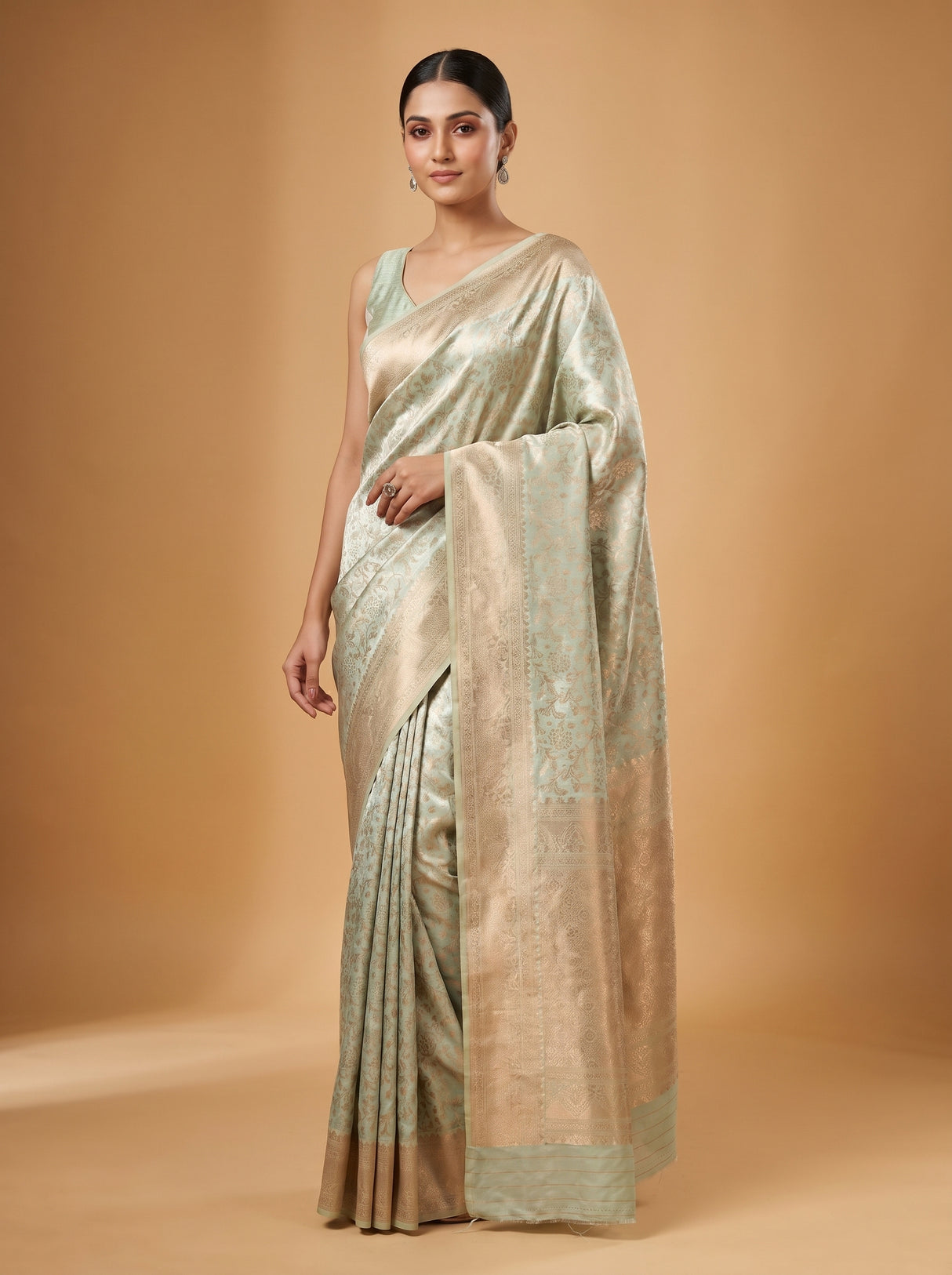 MIMOSA Ananda Kanjivaram Art Silk Saree — Pallu and Border View