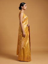 MIMOSA Mustard Kanjivaram Art Silk Saree — Fabric Detail