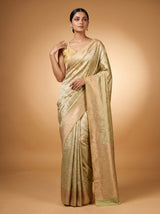 MIMOSA Olive Kanjivaram Art Silk Saree — Full View