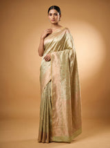 MIMOSA Olive Kanjivaram Art Silk Saree — pose 5 styling detail
