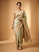 MIMOSA Olive Kanjivaram Art Silk Saree — pose 7 styling detail