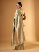 MIMOSA Olive Kanjivaram Art Silk Saree — pose 9 styling detail