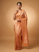MIMOSA Orange Kanjivaram Art Silk Saree — pose 10 styling detail