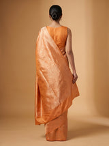 MIMOSA Orange Kanjivaram Art Silk Saree — Close-up of Face