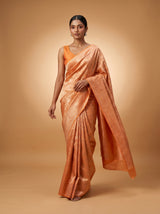 MIMOSA Orange Kanjivaram Art Silk Saree — pose 7 styling detail