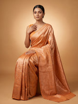 MIMOSA Orange Kanjivaram Art Silk Saree — pose 8 styling detail