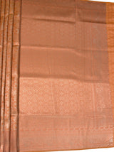 MIMOSA Orange Kanjivaram Art Silk Saree — pallu and zari work detail
