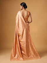 MIMOSA Peach Kanjivaram Art Silk Saree — Close-up of Face