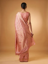MIMOSA Pink Kanjivaram Art Silk Saree — Close-up of Face