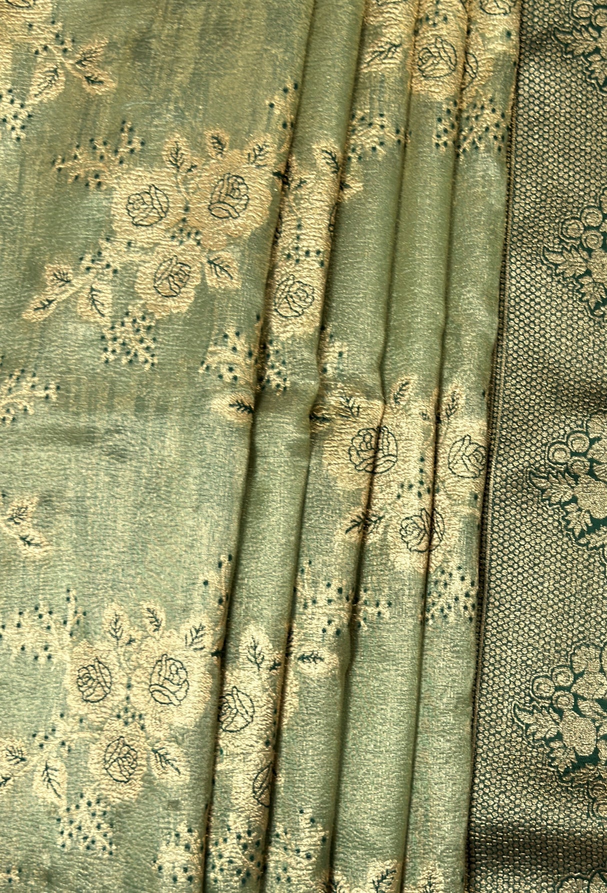 MIMOSA Green Banarasi Art Silk Saree — fleets shot full lifestyle