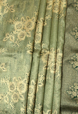 MIMOSA Green Banarasi Art Silk Saree — fleets shot full lifestyle