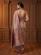 MIMOSA Magenta Banarasi Art Silk Saree — Close-up of Pallu