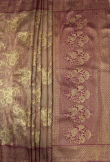 MIMOSA Magenta Banarasi Art Silk Saree — pallu and zari work detail