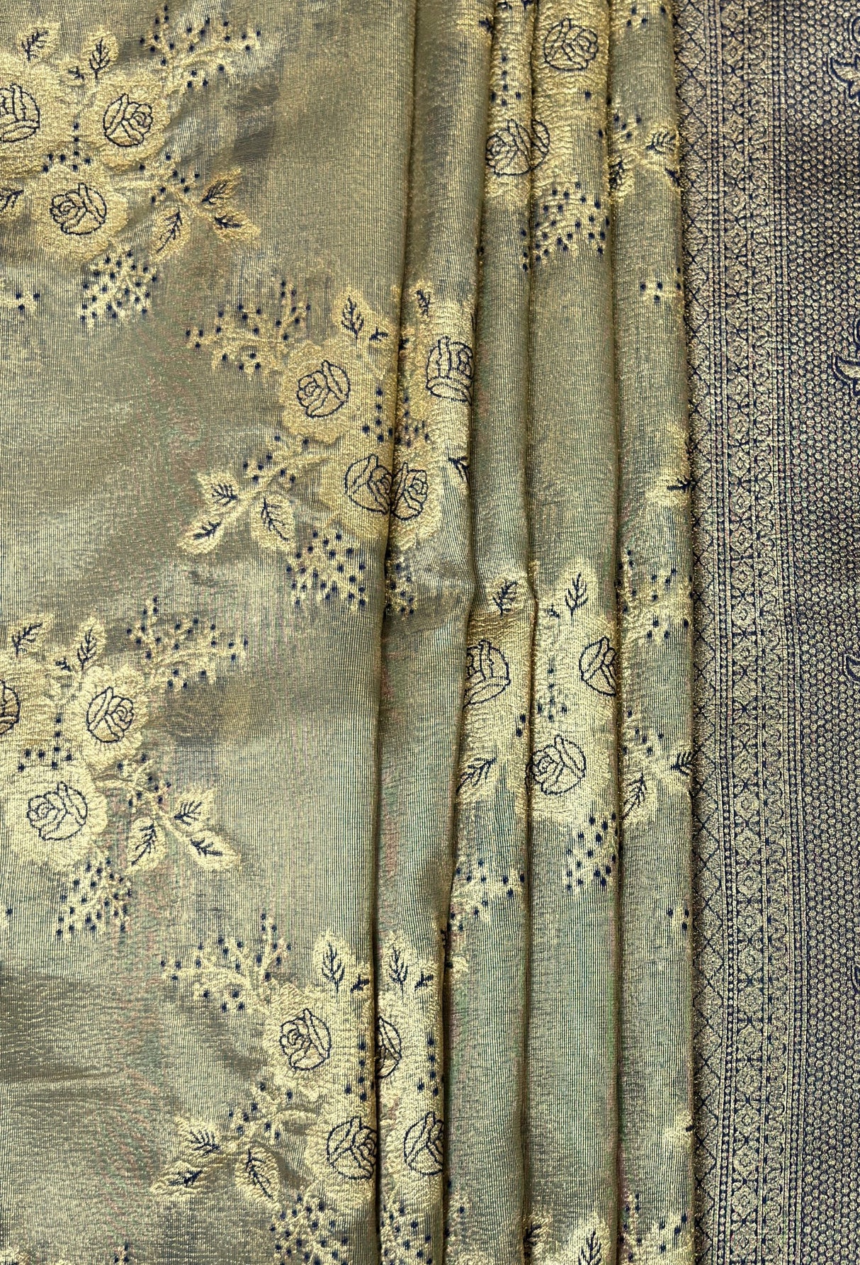 MIMOSA Navy Banarasi Art Silk Saree — fleets shot full lifestyle