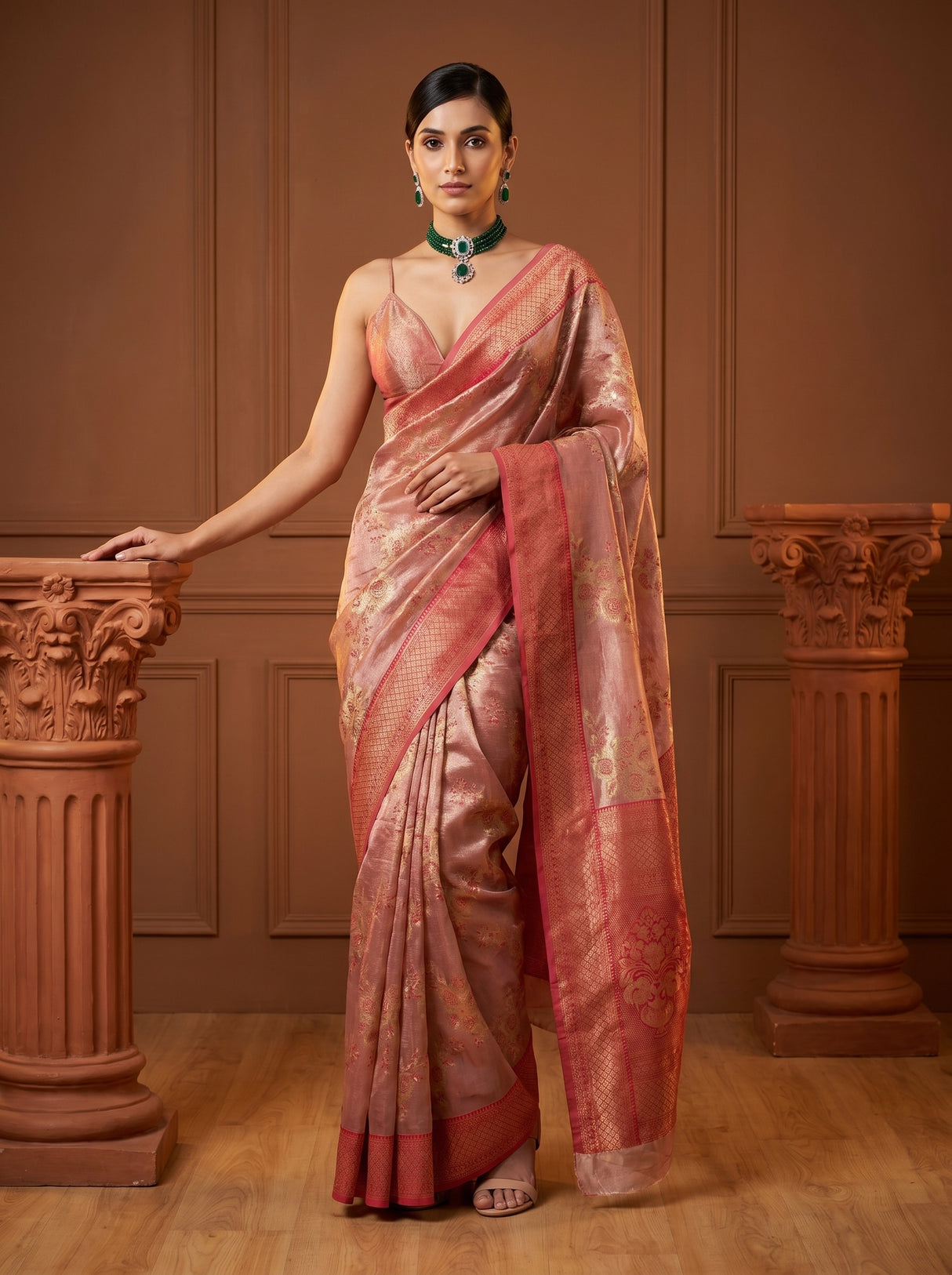 MIMOSA Rani Banarasi Art Silk Saree — Full View