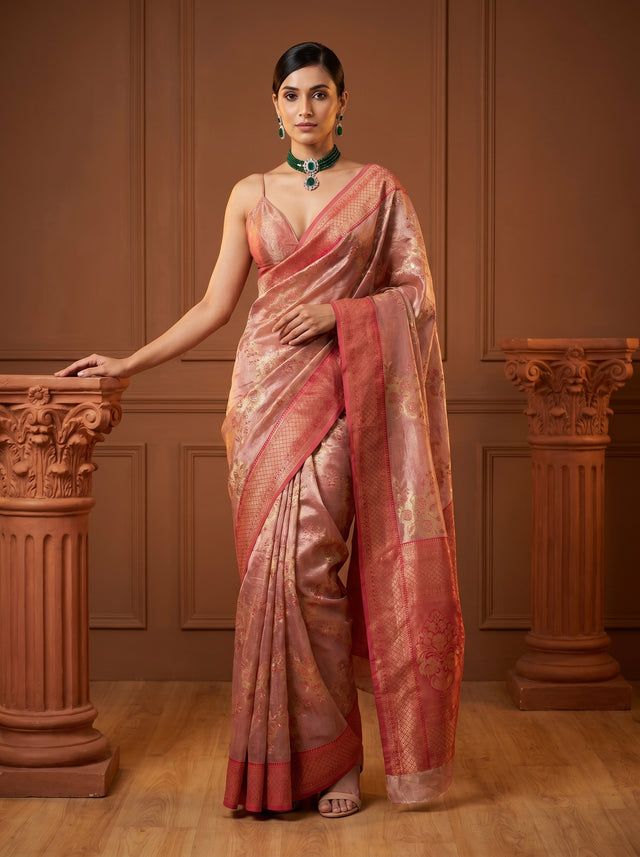 MIMOSA Rani Banarasi Art Silk Saree — Full View