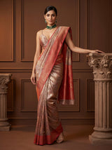 MIMOSA Rani Banarasi Art Silk Saree — Close-up of Border