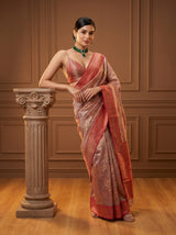 MIMOSA Rani Banarasi Art Silk Saree — pose 8 styling detail