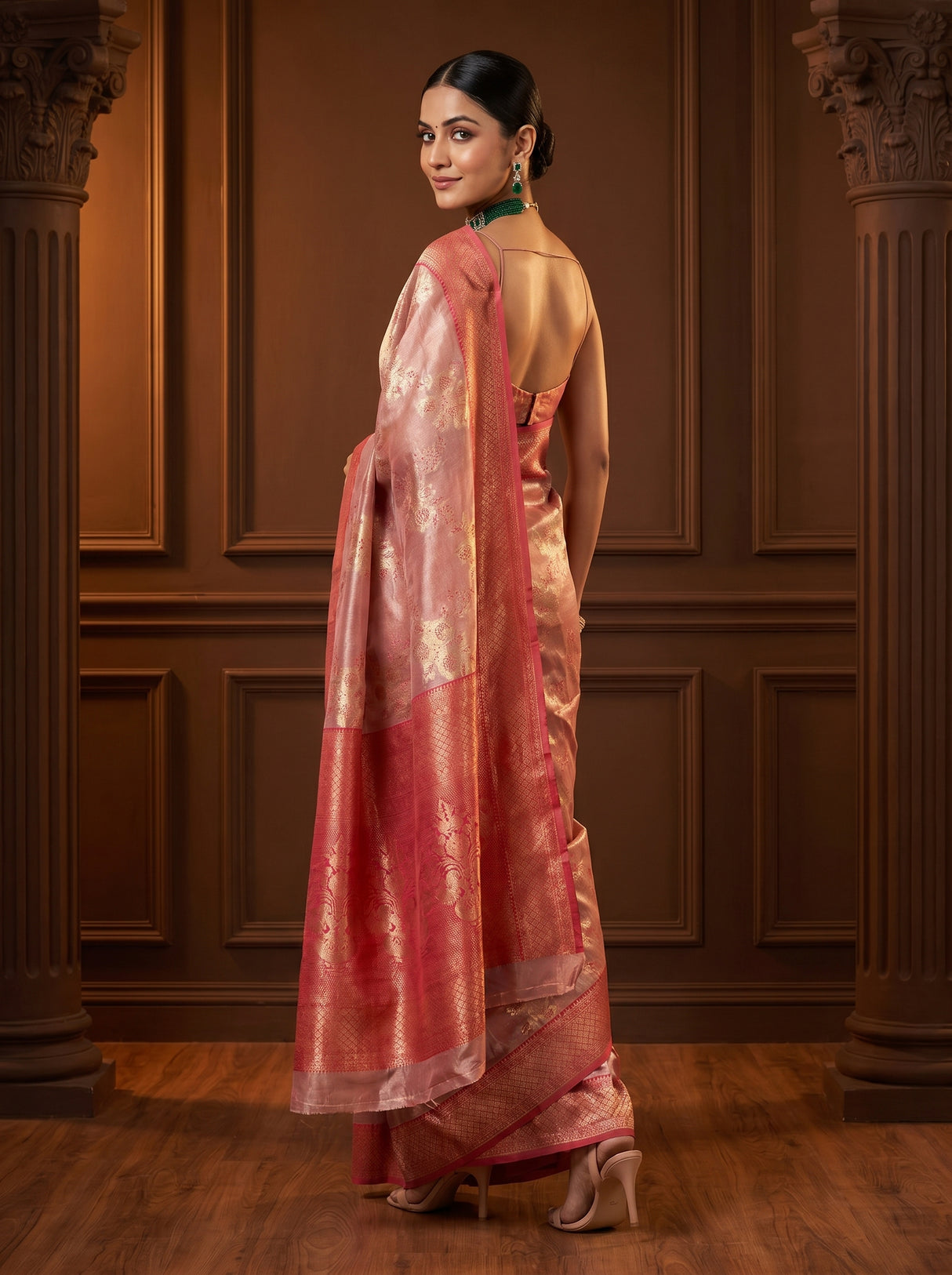 MIMOSA Rani Banarasi Art Silk Saree — pose 9 styling detail