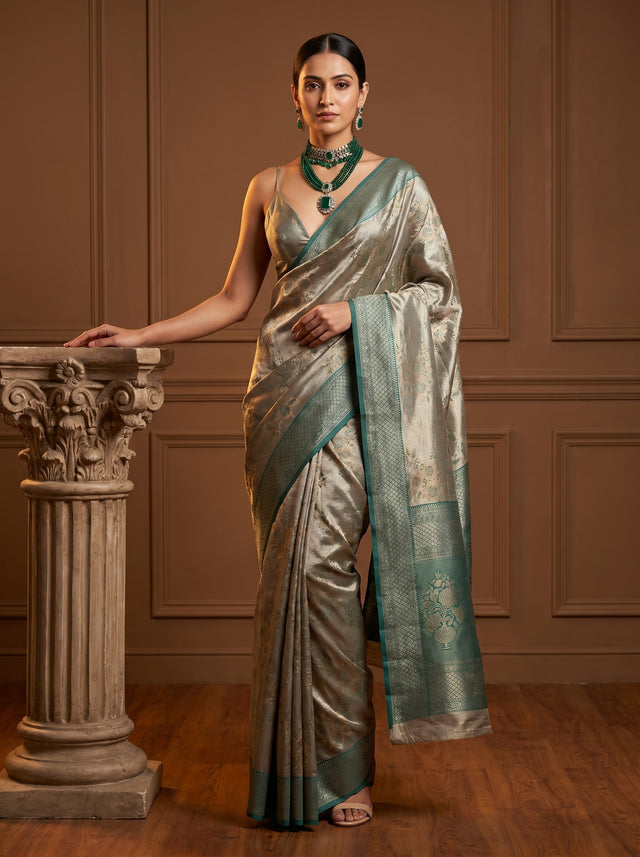 MIMOSA Saffire Banarasi Art Silk Saree — Full View