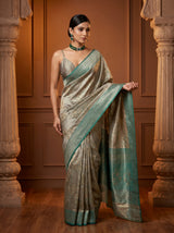 MIMOSA Saffire Banarasi Art Silk Saree — pose 6 styling detail